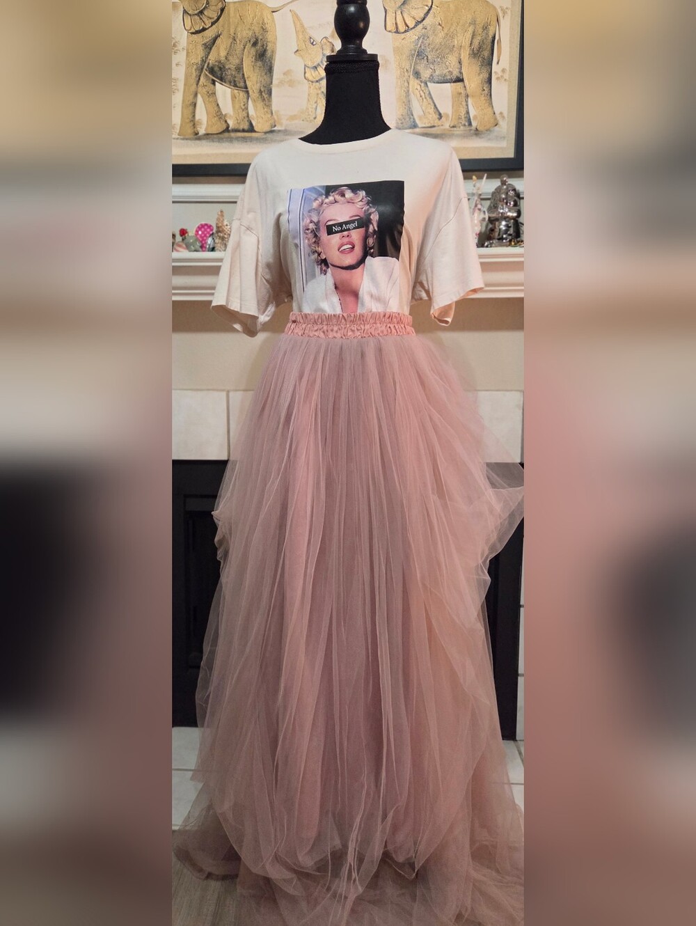 Dreamy Blush Layered Tulle Maxi Skirt
